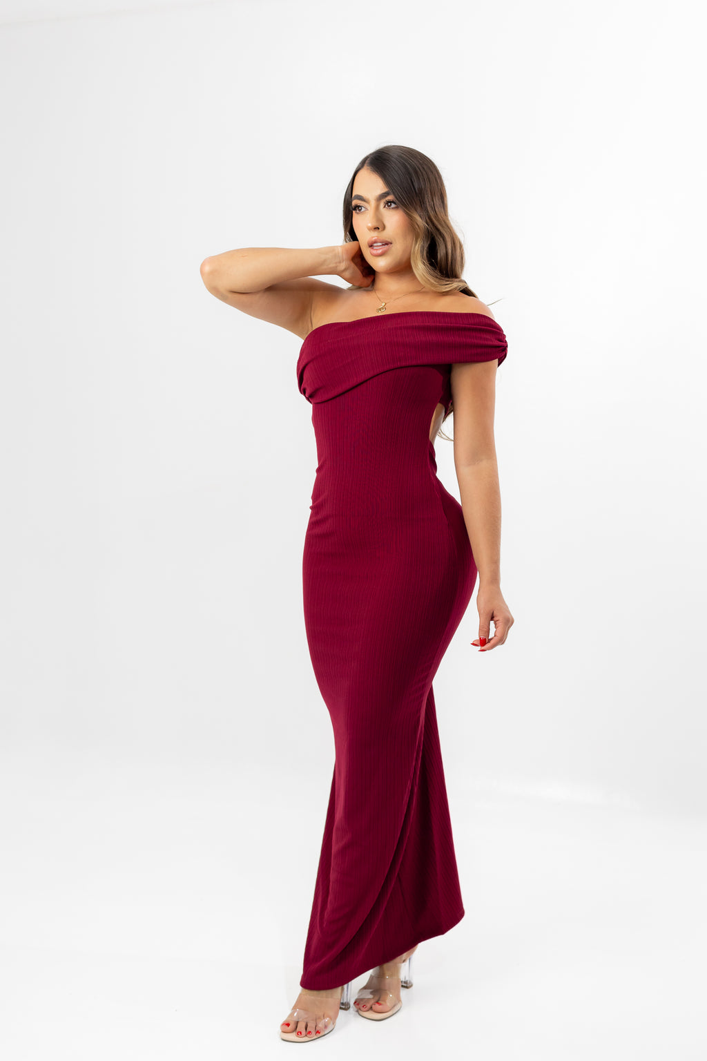 VESTIDO LARGO MERLOT
