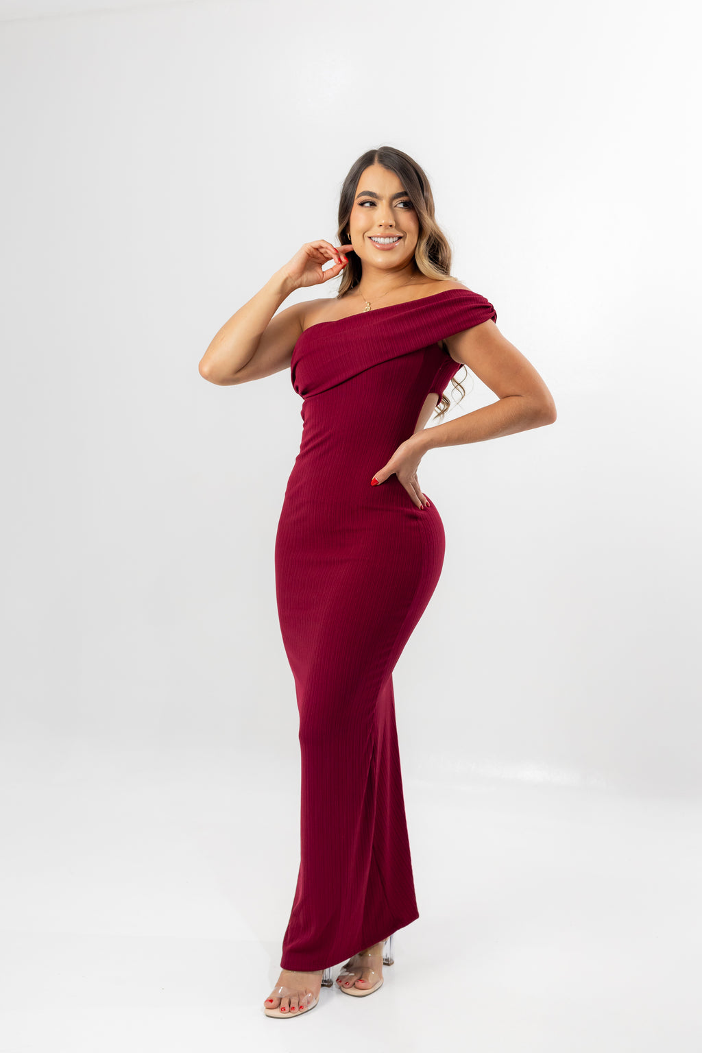 VESTIDO LARGO MERLOT