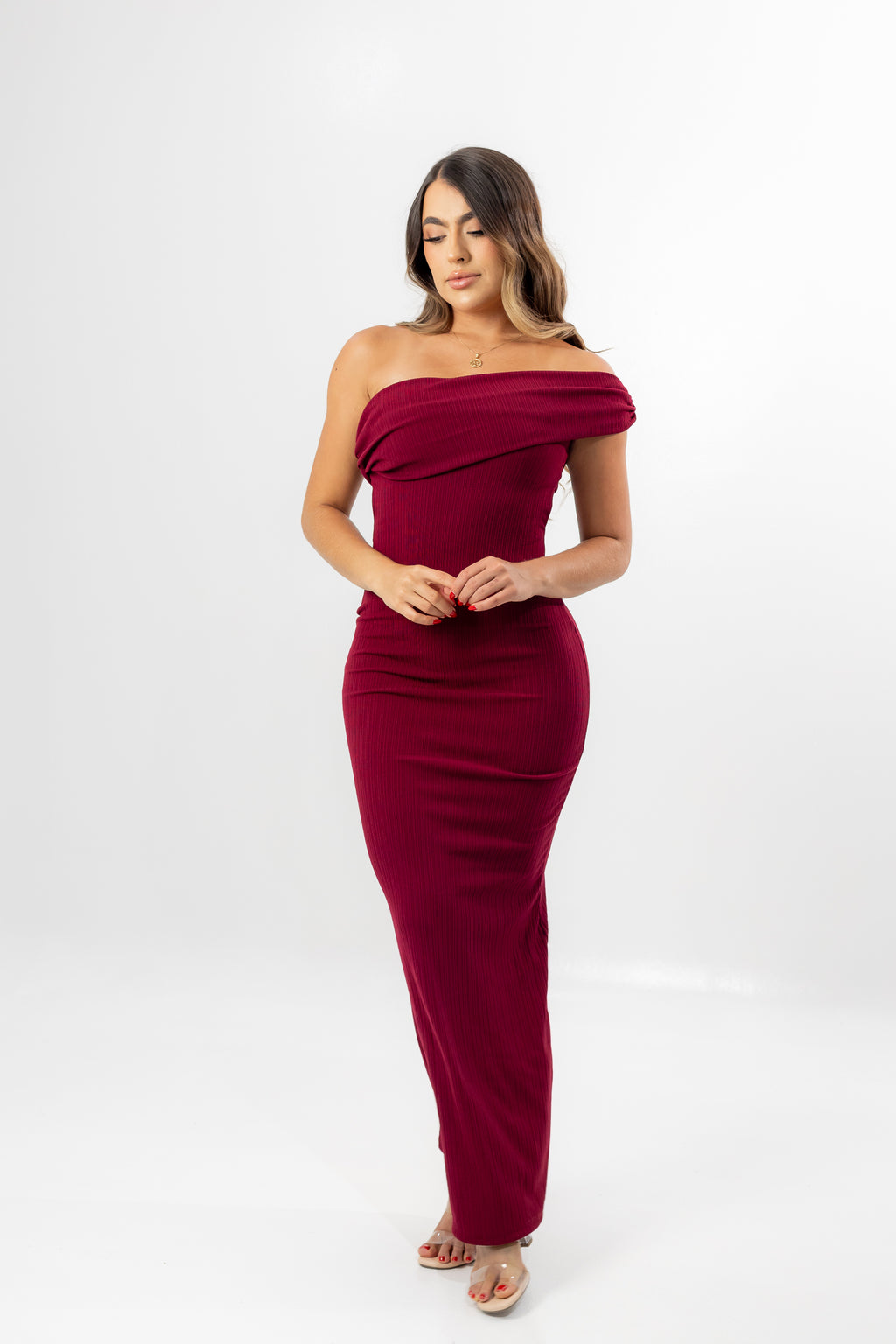 VESTIDO LARGO MERLOT