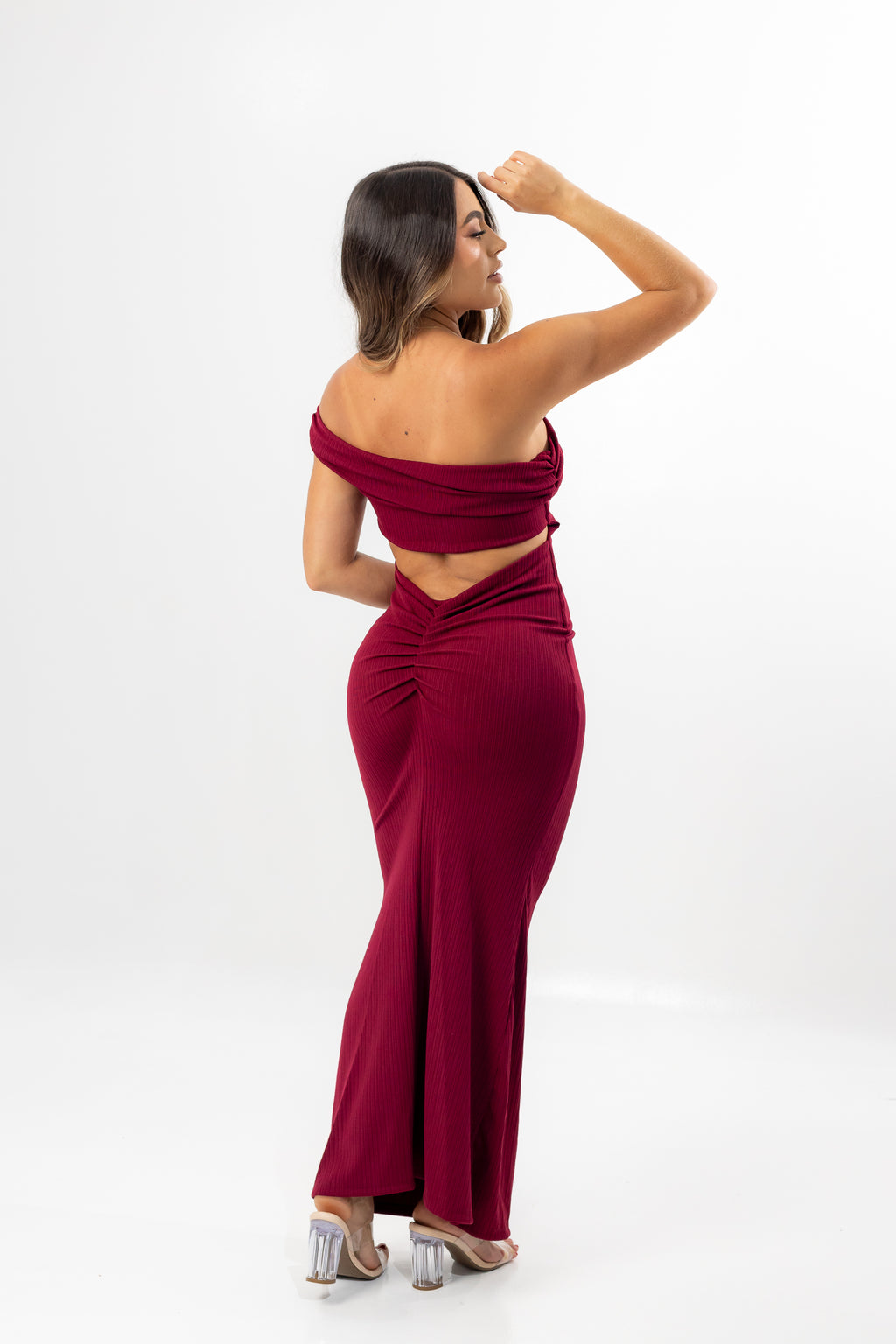 VESTIDO LARGO MERLOT