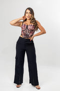 PANTALON NEGRO TIPO CARGO