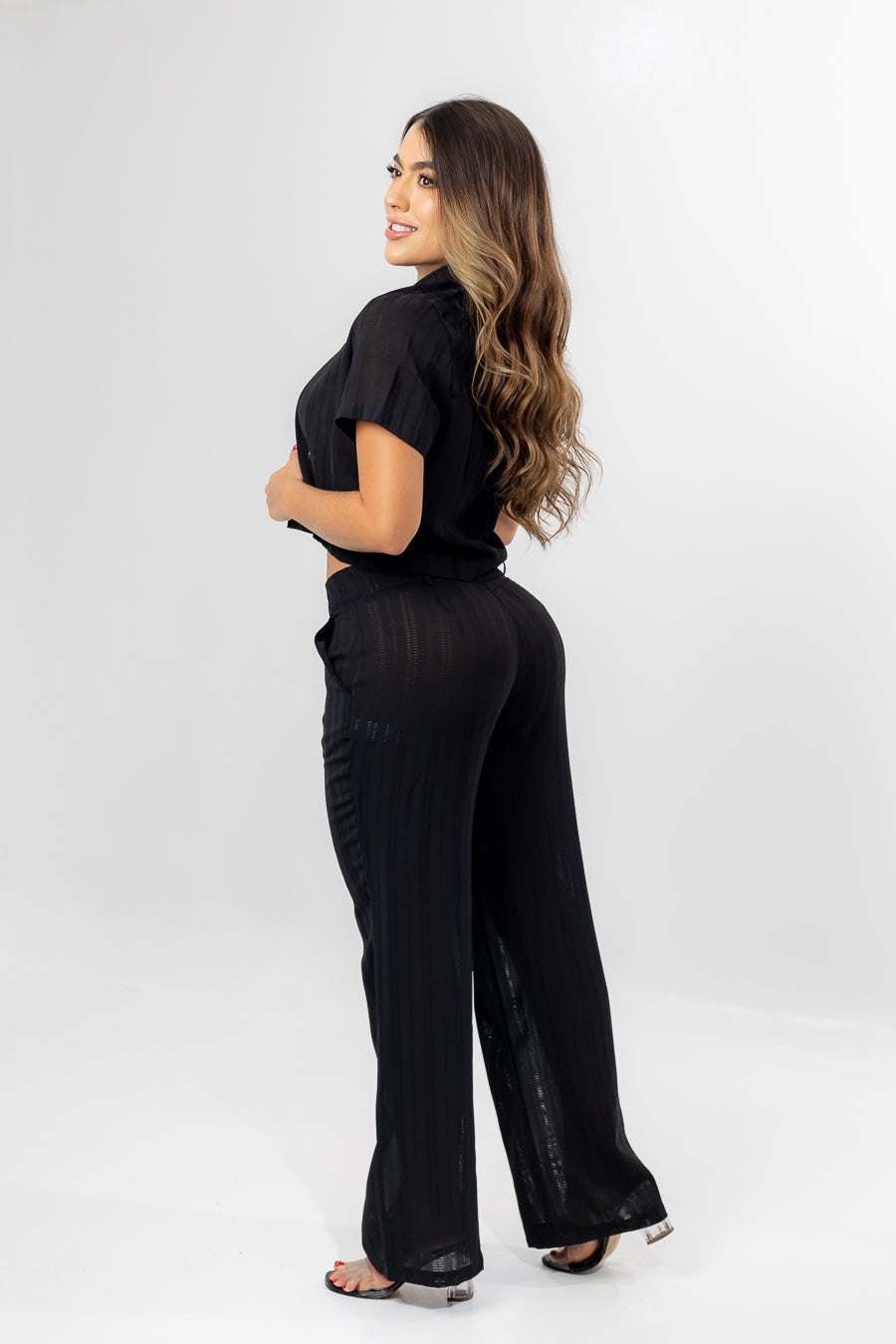 SET PANTALÓN Y BLUSA  BAKU NEGRO