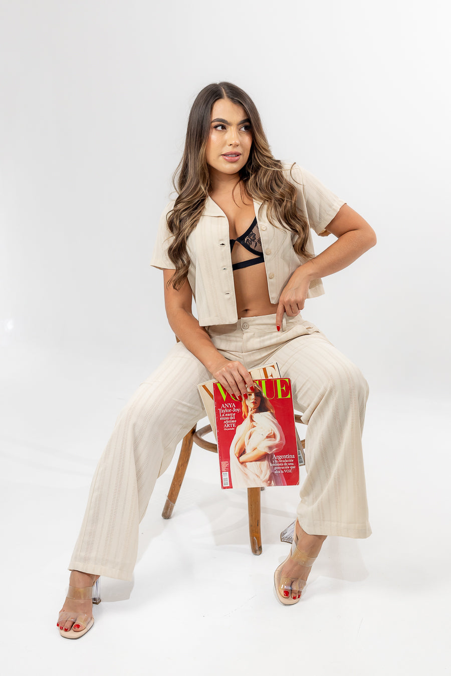 SET PANTALÓN Y BLUSA BAKU BEIGE
