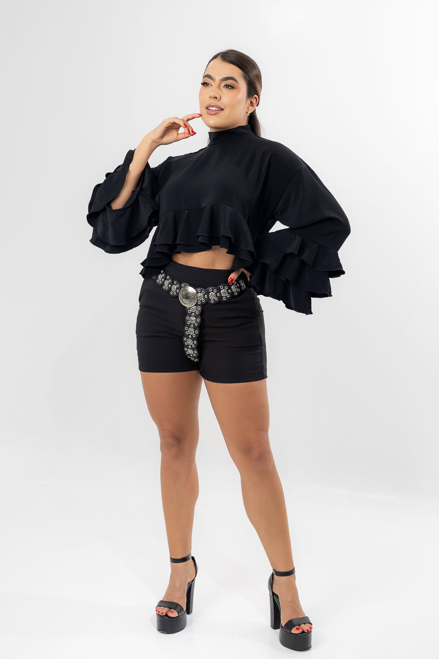 BLUSA BOHO ROMANTIC GABRIELA NEGRA