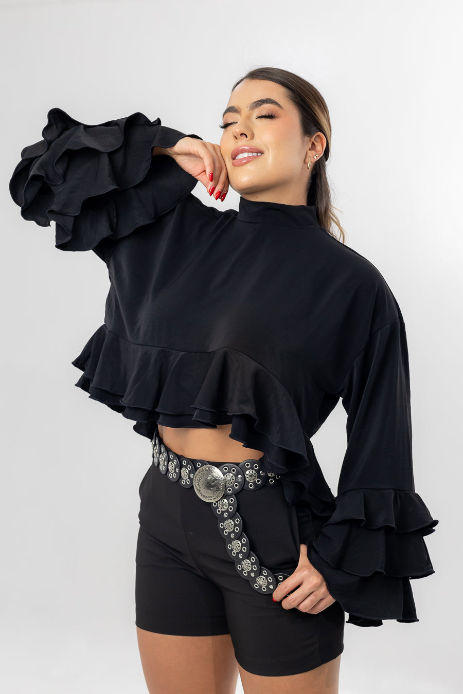 BLUSA BOHO ROMANTIC GABRIELA NEGRA