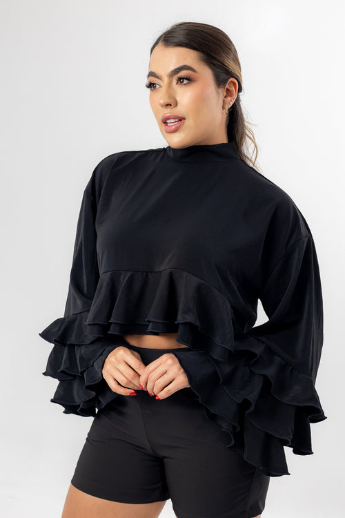 BLUSA BOHO ROMANTIC GABRIELA NEGRA