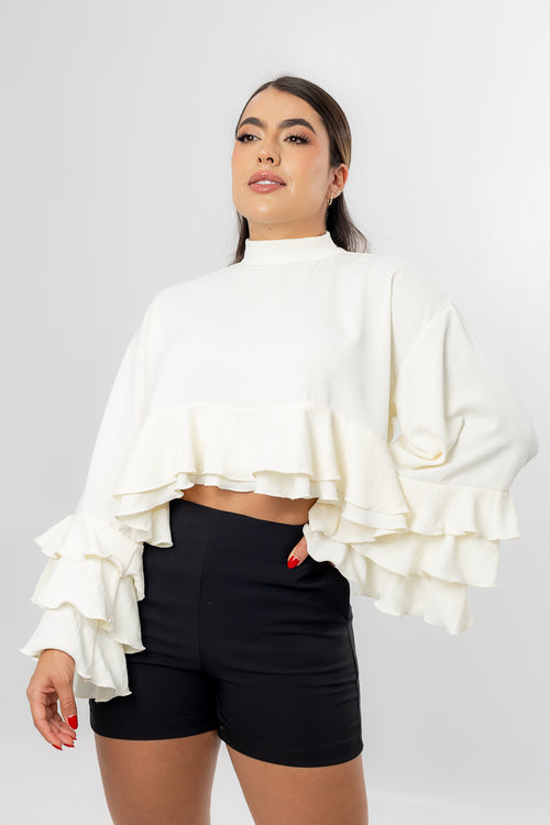 BLUSA BOHO ROMANTIC GABRIELA CREMA