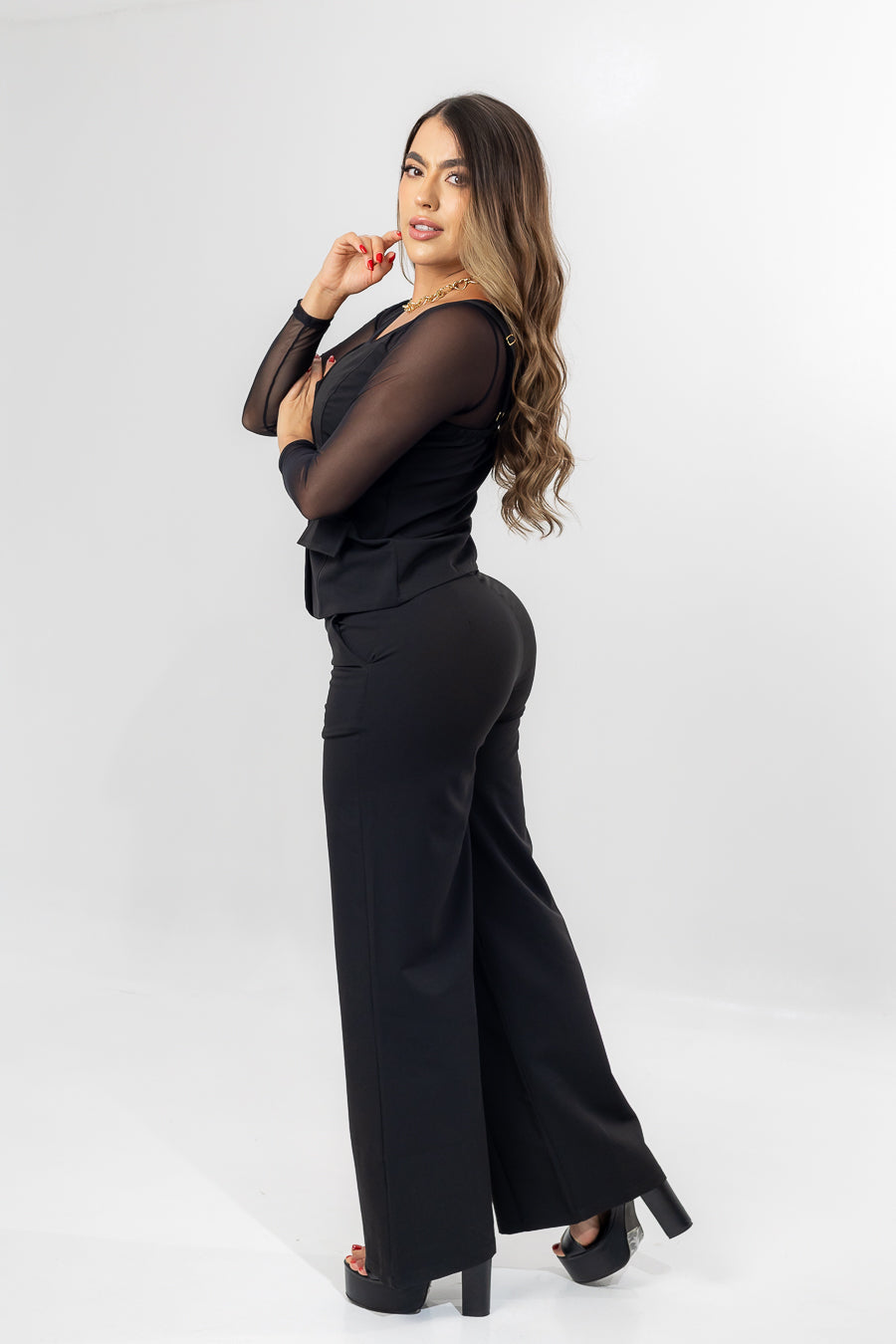 SET PANTALÓN Y BLUSA HINA NEGRO